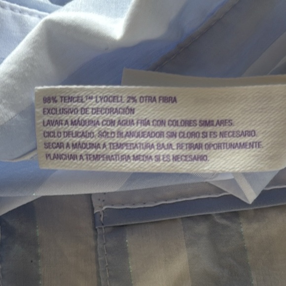 Stars Above Simply Cool Blue Striped Button-Up Sleep Shirt Satin Trim Sz S - Picture 5 of 12